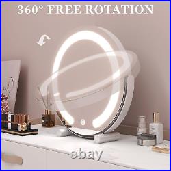 12 Inch Vanity Mirror with Lights, round Light up Makeup Mirror, LED Mirror Make