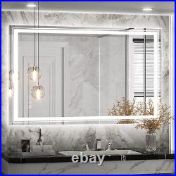 15-47 Large LED Bathroom Mirror Lighted Vanity Wall Makeup Touch Button Fogless
