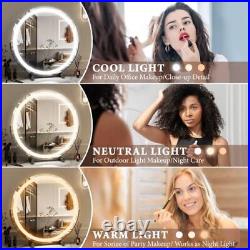 18 inch Large Vanity Mirror with Lights, Round LED 18 x 18 Black(led)