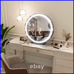 18 inch Large Vanity Mirror with Lights, Round LED 18 x 18 Black(led)