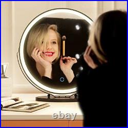 20 Inch Makeup Mirror Vanity Mirror With 3 Color Lighting Modes Touch Control De