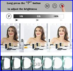 22.8x 18.1 Vanity Mirror with Lights, 10X Bluetooth Vanity Mirror White