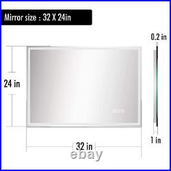 2432 in Vanity LED Mirror Bathroom Bluetooth Antifog 3 Color light Adjustment