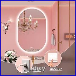 24x36in Oval LED Bathroom Mirror 3 Color Temperature Bluetooth Vanity Mirror