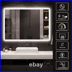 2840in LED Bathroom Mirror 3 Color Lights Dimming Bluetooth Wall Vanity Mirror