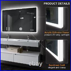 2840in LED Bathroom Mirror 3 Color Lights Dimming Bluetooth Wall Vanity Mirror