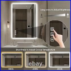 31.5x23.7in LED Bathroom Mirror Backlit Illuminate Wall Mirror Bluetooth Antifog