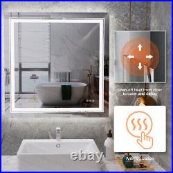 32 Bathroom Mirror Anti-Fog Wall Mount LED Light Vanity Makeup Mirror Oversink