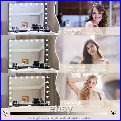 32'' Hollywood Vanity Makeup Mirror with18 LED Bulbs Metal Tabletop Wall Mounted