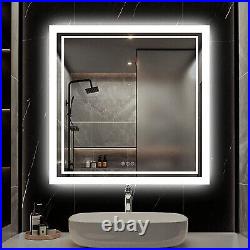 32'' LED Mirror for Bathroom Wall Antifog Vanity Mirror 3500K-6500K Smart Memory