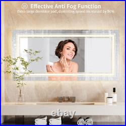 40-60 Extra Large LED Lighted Bathroom Mirror Wall Antifog Vanity Makeup Mirror