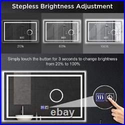 40x24 Inch LED Bathroom Vanity Mirror with Lights 3X Magnification