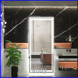 41 Bathroom Lighted LED Mirror Vanity Makeup Anti-fog Touch Switch Wall Mounted