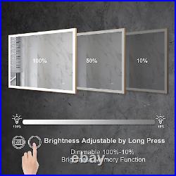 48W X 36L Wall-Mounted Framed Led Mirror, Makeup Mirror WithLights for Bathroom Ho
