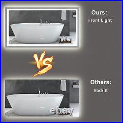 60X32 Bathroom Mirror with Front+Backlit Lights Wall Vanity Mirrors Anti-Fog
