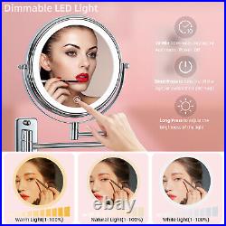 8-inch Wall Mounted Makeup Vanity Mirror, 3 colors Led lights, 1X10X