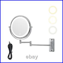 8-inch Wall Mounted Makeup Vanity Mirror 3 colors Led lights 1X/10X
