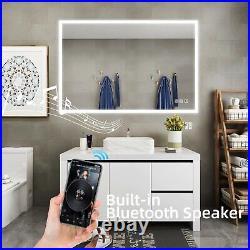 Bathroom LED Illuminated Wall Mounted Vanity Mirror Bluetooth Touch 28x40 in