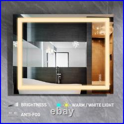 Bathroom Lighted Makeup Bathroom Mirror Dimmable Vanity Mirror Wall Mount withLed