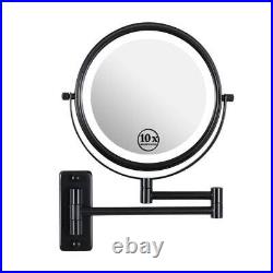 Cadeninc Magnifying 1X/10X Makeup Vanity Mirror With 3-Colors Led Light 8 Black