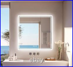 Excellent Bathroom LED Mirror Wall Mounted Smart Lighted Antifog Vanity Mirror