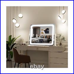FENNIO Vanity Mirror with Lights 22x19 LED Lighted Makeup Mirror, Large Make