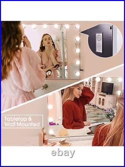 Fenchilin Vanity Mirror with LED Lights and Bluetooth Speaker, 22.8'' x 18.9'