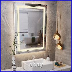 Fogless LED Bathroom Lighted Vanity Wall Mirror for Makeup w Dimmer Touch Button