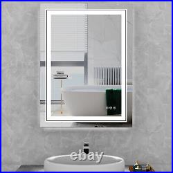 Fogless LED Bathroom Lighted Vanity Wall Mirror for Makeup w Dimmer Touch Button