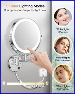 Gospire 9 Wall Mounted Lighted Makeup Vanity Mirror with 3 Color Lights