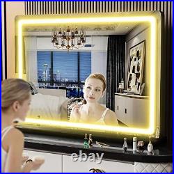 Gvnkvn Makeup Vanity Mirror with Lights 32 x 24 Large LED Makeup Mirror Lig