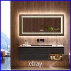 High Lumin Large Dual Lights LED Bathroom Mirror Backlit Vanity Mirror Anti Fog