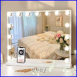 Hollywood Lighted Vanity Mirror with A-white-vanity Mirror With Bluetooth
