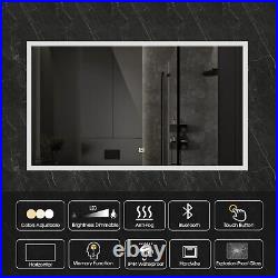 Illuminated Bathroom Mirror Wall Vanity Mirrors with Anti-Fog Bluetooth IP44