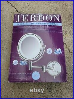 Jerdon Two-Sided Wall-Mounted Makeup Mirror with Lights Lighted Makeup Mirr