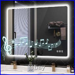 LED Bathroom Mirror Antifog Wall Vanity Illuminated Mirror Bluetooth 2836in