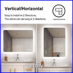 LED Bathroom Mirror Antifog Wall Vanity Illuminated Mirror Bluetooth 2836in