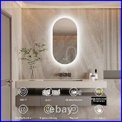 LED Bathroom Mirror for Wall Mounted Oval Lighted Vanity Mirror Backlit Dimmable