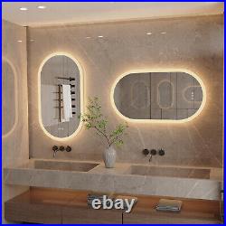 LED Bathroom Mirror for Wall Mounted Oval Lighted Vanity Mirror Backlit Dimmable