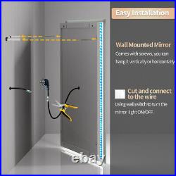 LED Bathroom Mirror with Lights HD Vanity Wall Mirror RGB Adjustable 11 Colors