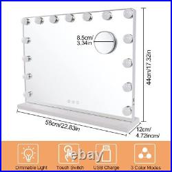 LED Bathroom Vanity Mirror with Lights Hollywood Makeup Mirror Touch Control