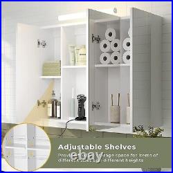LED Bathroom Wall Vanity Mirror Lights Wide Wall Mount Medicine Cabinet Storage