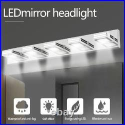 LED Modern Chrome Makeup Light, 5-Lights Acrylic Mirror Light