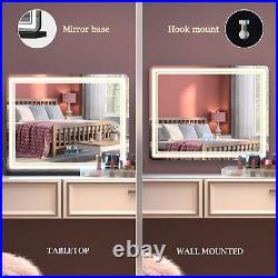 Lareth LED Makeup Vanity Mirror with Lights 23 Wx19 H Large Lighted Mirror f