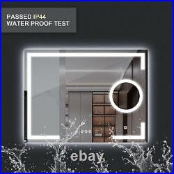 Large LED Bathroom Mirror Wall Mounted Vanity Touch Dimmable Magnifying Mirrors
