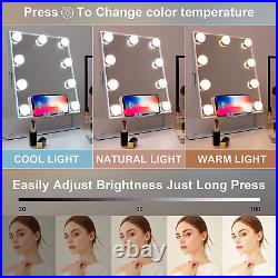 Lighted Vanity Mirror with Lights Bluetooth and Wireless Charging, Makeup Mirror
