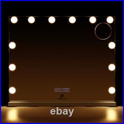 Makeup Mirror with 3 Colors Lights 12 Dimmable LED Bulbs Bluetooth Detachable 5X