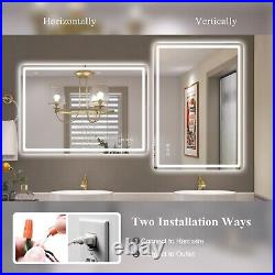Modern LED Vanity Mirror Bathroom Bluetooth 3 Color Lights Wall Mirror 4028in