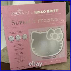 New Hello Kitty Sanrio Impressions Vanity LED Makeup Table Top Mirror HTF