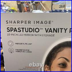 New Sharper Image SpaStudio 10 LED Vanity Plus Mirror with Built-In Storage